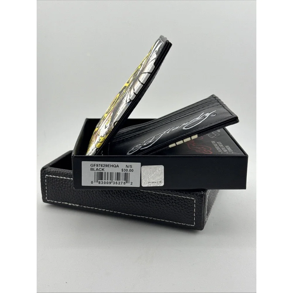 Ed Hardy Multicolor Men's Bifold Wallet Art Design Multiple Card Slots ID Window